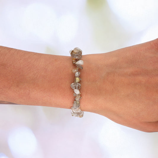 Rutilated quartz chip bracelet
