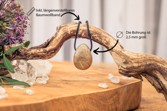 Rutilated quartz drop pendant 