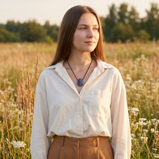Saphir Tropfenanhänger – setting