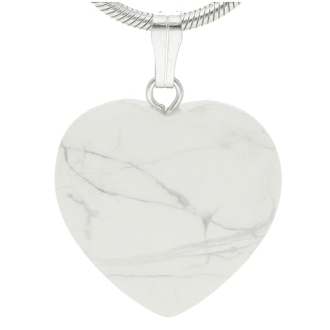 Magnesite Heart Pendant | 2x2 cm