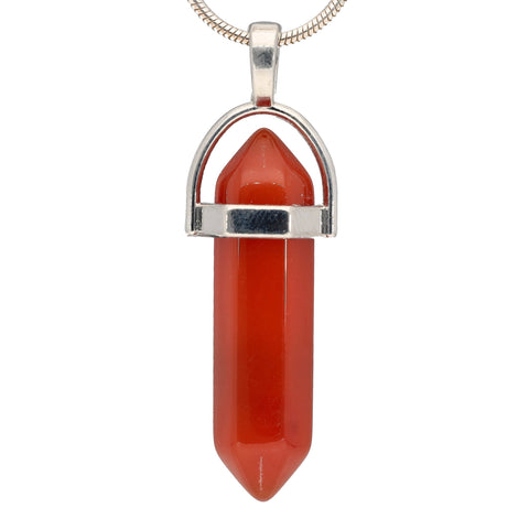 Carnelian | Double point, set | silver-colored eyelet