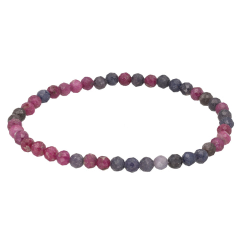 Ruby-Sapphire | Faceted Bracelet | 4 mm