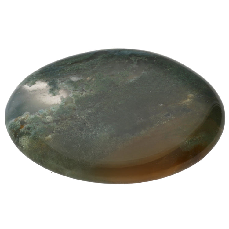 Moss agate disc stone