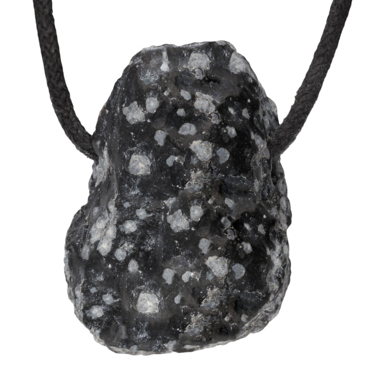 Snowflake obsidian rough stone pendant