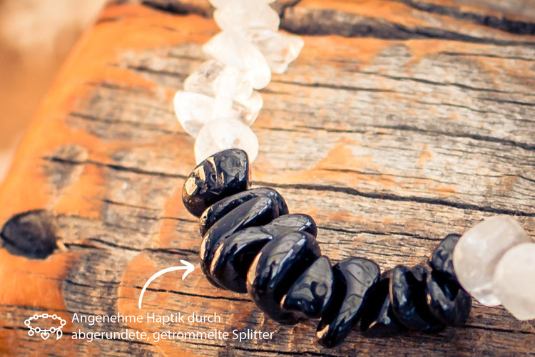 Bergkristall + Schörl Splitterarmband
