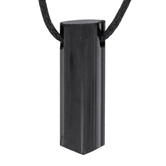 Tourmaline, black (Schörl) raw stone pendant