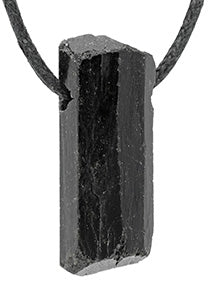 Tourmaline, black (Schörl) raw stone pendant