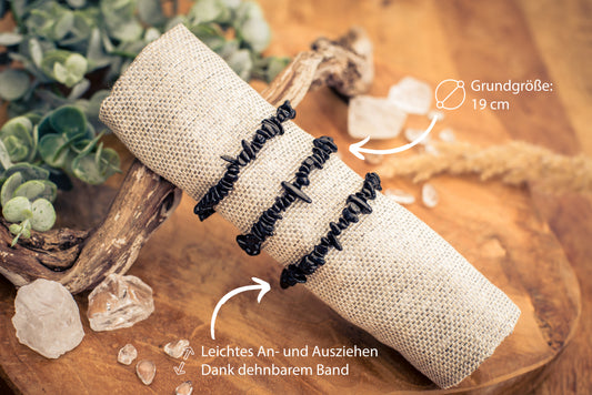 Tourmaline, black (Schörl) splinter bracelet