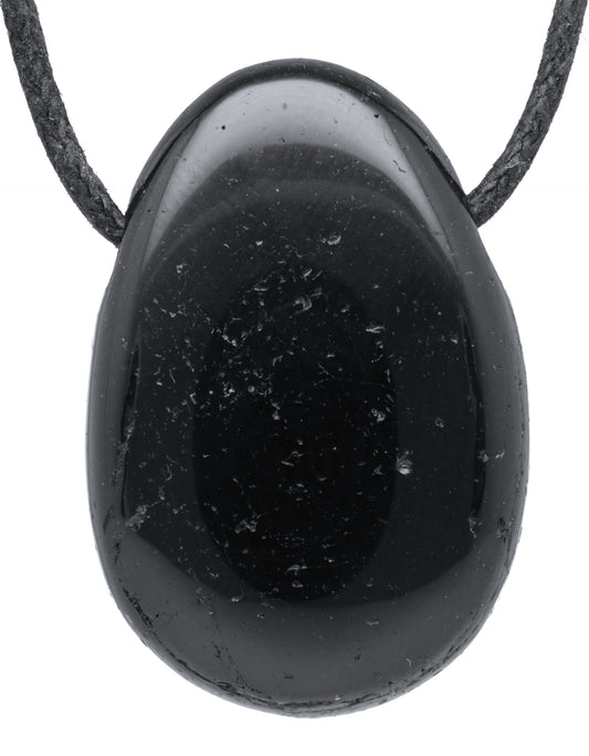 Tourmaline, black (Schorl) drop pendant