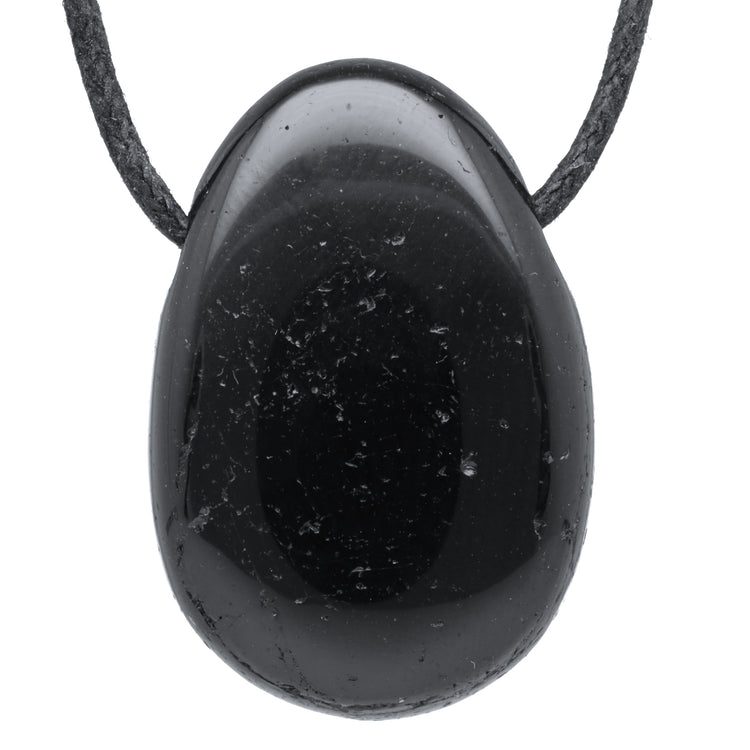Tourmaline, black (Schorl) drop pendant