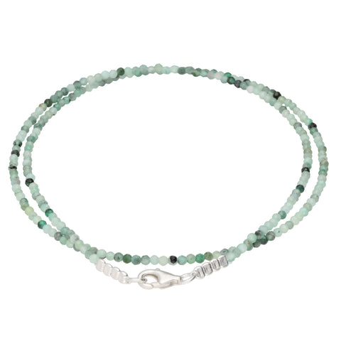 Faceted Emerald Bead Necklace | 45 cm + Clasp