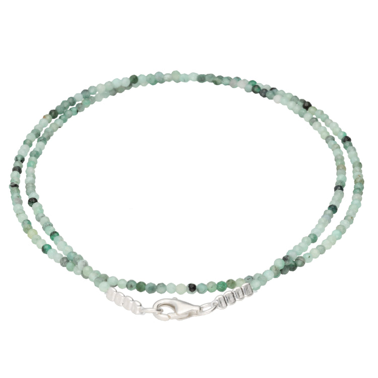 Smaragd Perlenkette facettiert | 45 cm + Verschluss