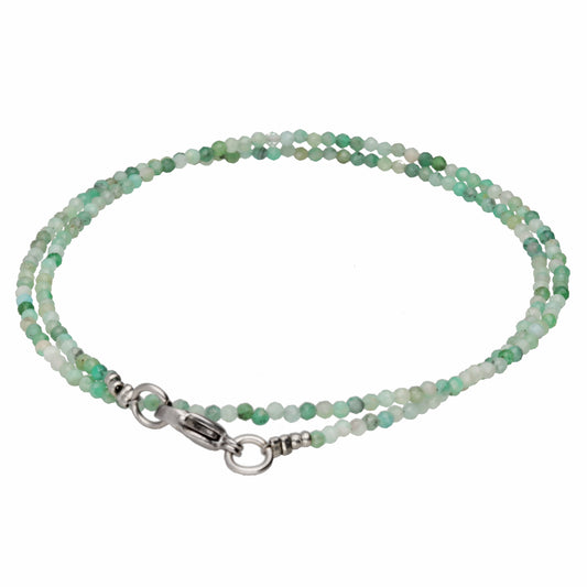 Emerald pearl necklace faceted | 45 cm + clasp