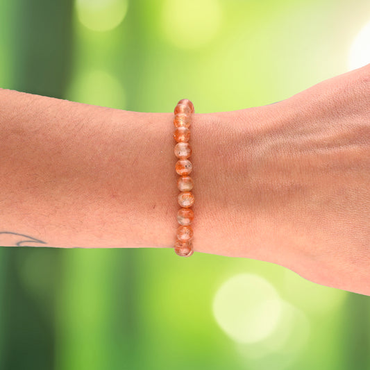 Sunstone bead bracelet | 6 mm