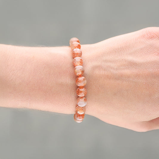 Sunstone bead bracelet | 8 mm