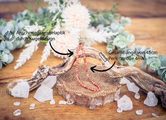 Sunstone ball chain | Ø 4mm with 925 silver clasp | 45cm