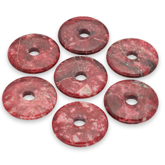 Thulite Donut | 30 mm pendant + cotton cord
