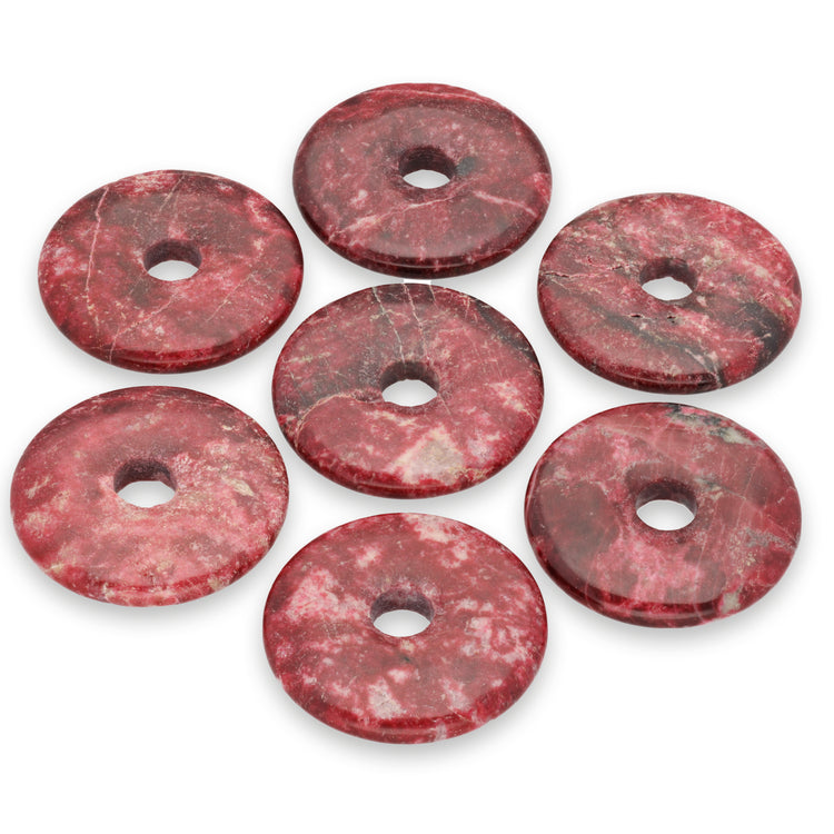 Thulite Donut | 30 mm pendant + cotton cord