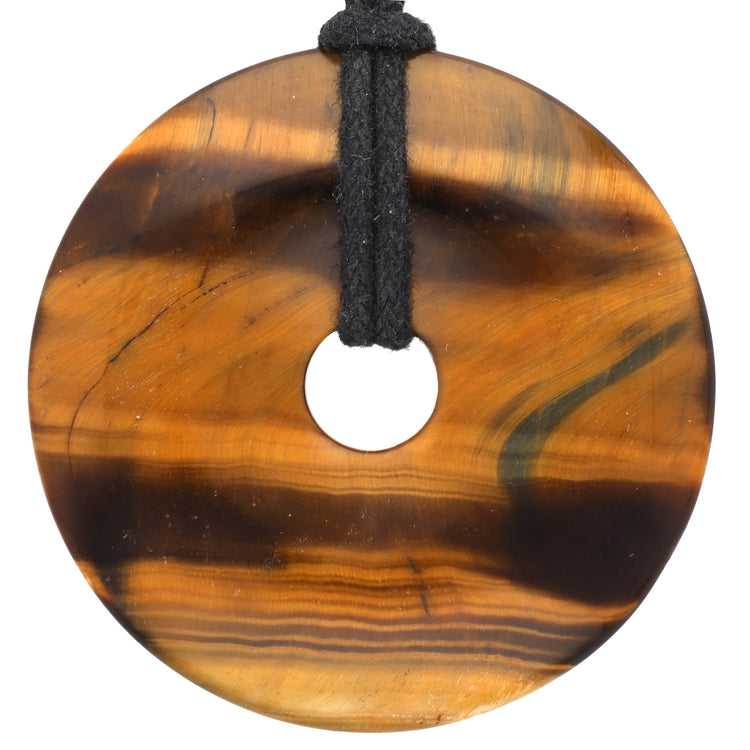 Tiger's Eye Donut | 40 mm Pendant + Cotton Cord