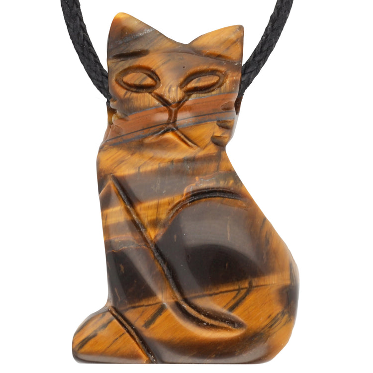 Tiger eye cat pendant