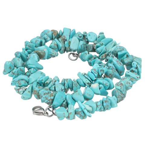 Turquoise Reconstructed Chip Necklace | 45cm with Clasp