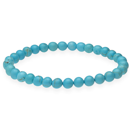 Turquoise rectangle bead bracelet | 6 mm