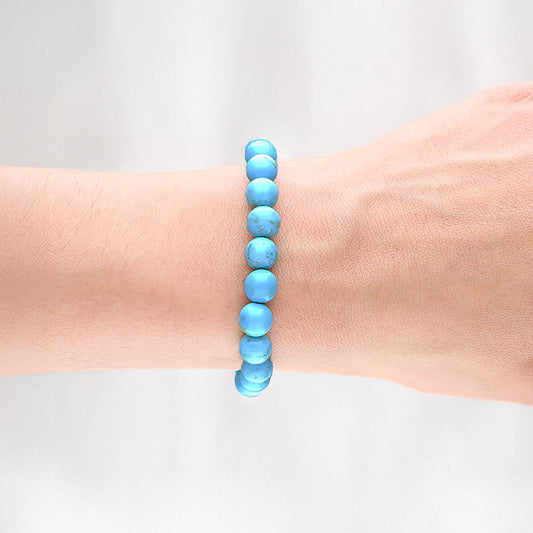 Turquoise rectangle bead bracelet | 8 mm