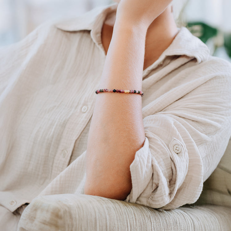 Tourmaline, colorful | Mini bead bracelet | 4 mm
