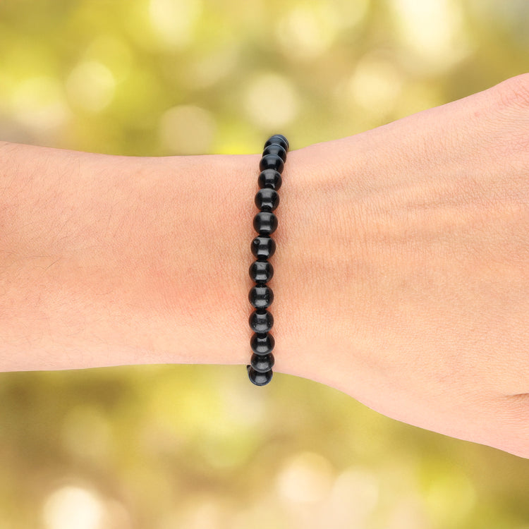 Tourmaline, black (Schörl) ball bracelet | 6mm