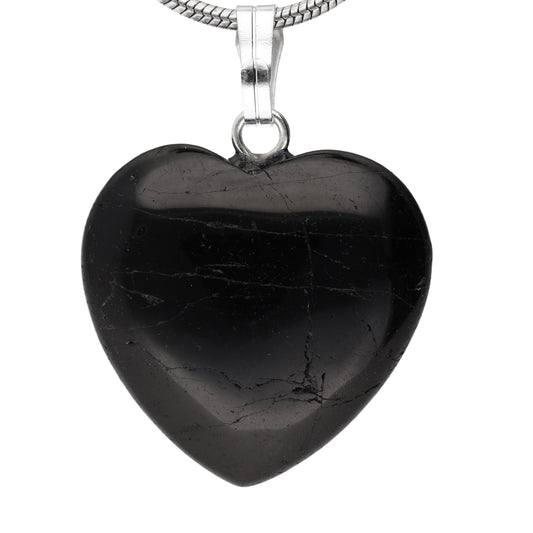 Tourmaline (Schörl) heart pendant | 2x2cm