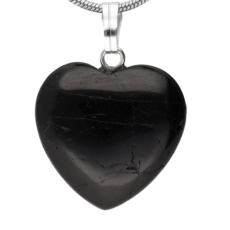 Tourmaline (Schörl) heart pendant | 2x2cm