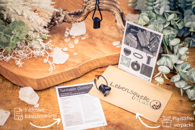 Small tourmaline (Schörl) raw stone pendant