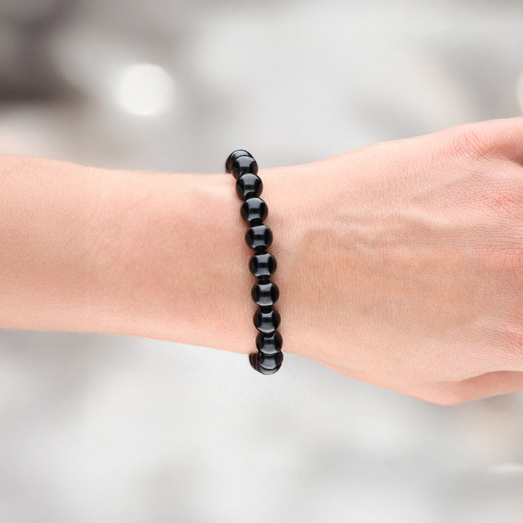 Tourmaline, black (Schörl) ball bracelet | 8mm