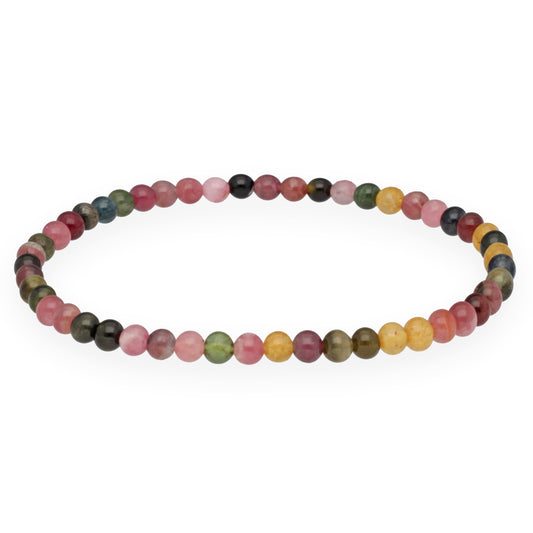 Tourmaline, colorful | Mini bead bracelet | 4 mm