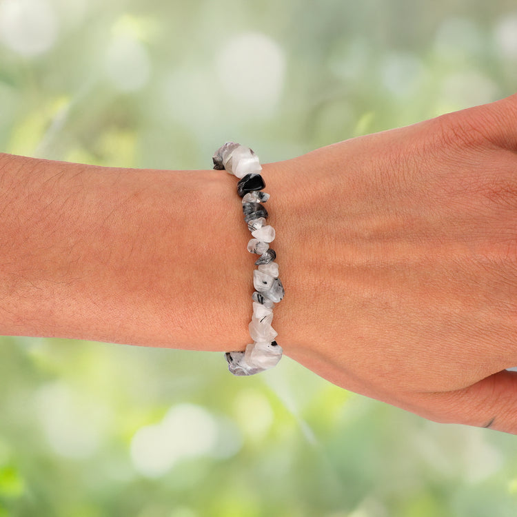 Tourmaline quartz chip bracelet