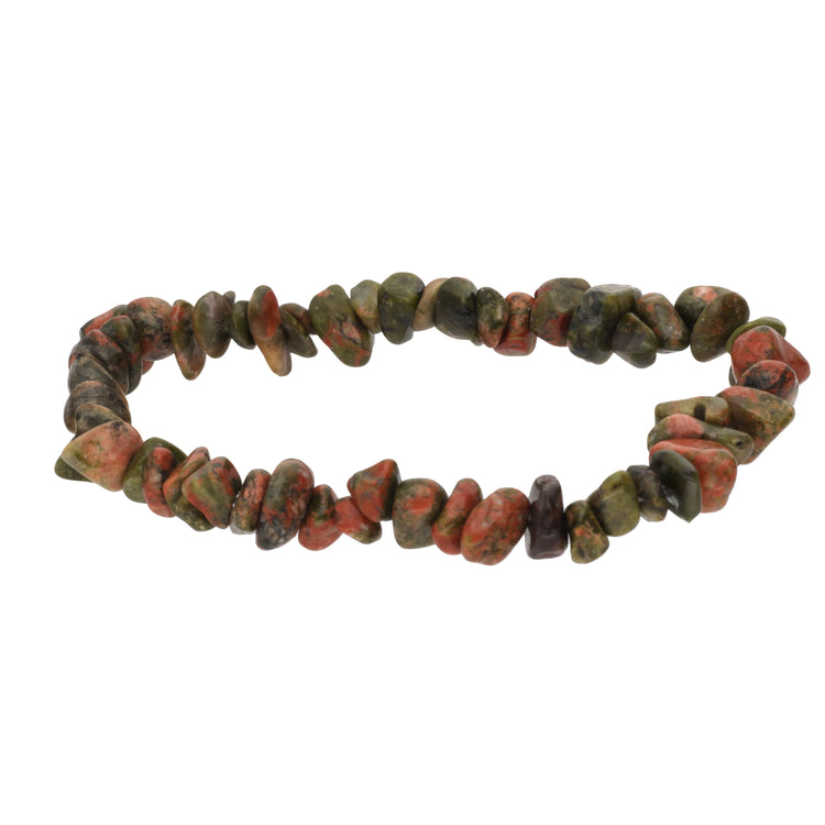 Unakite chip bracelet