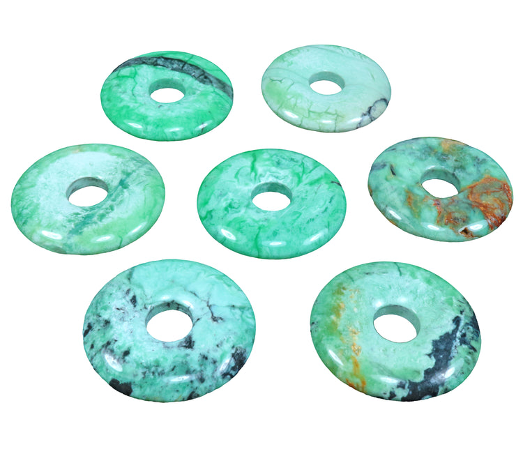 Variscite Donut | 30 mm pendant + cotton cord