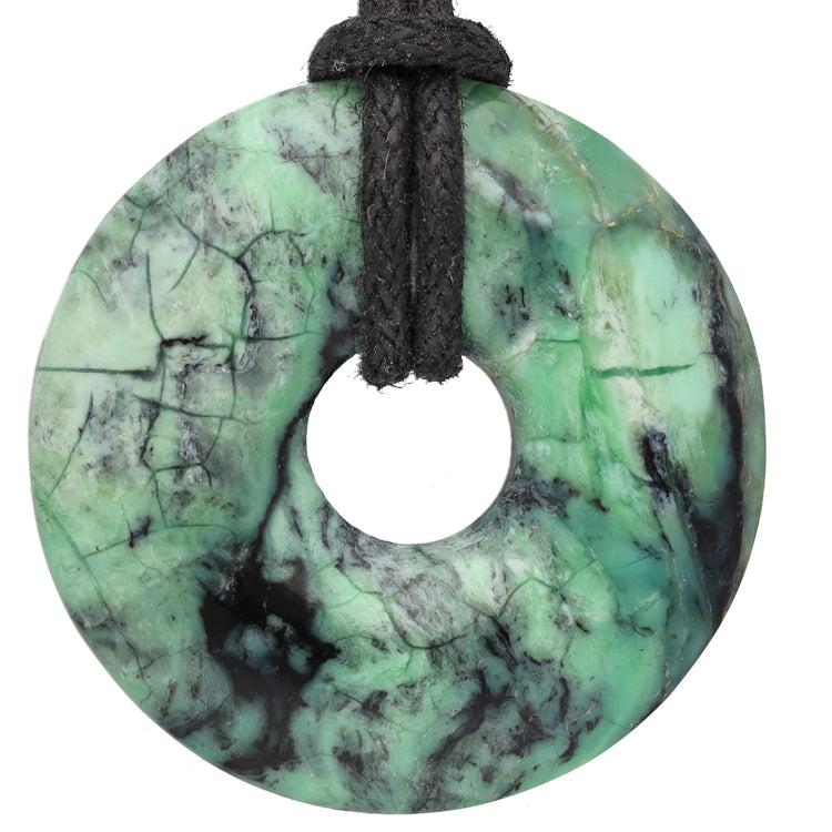 Variscite Donut | 30 mm pendant + cotton cord