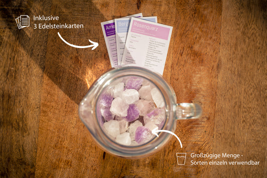 Water Stones Premium Basic Mix | Rock Crystal + Rose Quartz + Amethyst