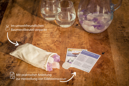 Water Stones Premium Basic Mix | Rock Crystal + Rose Quartz + Amethyst