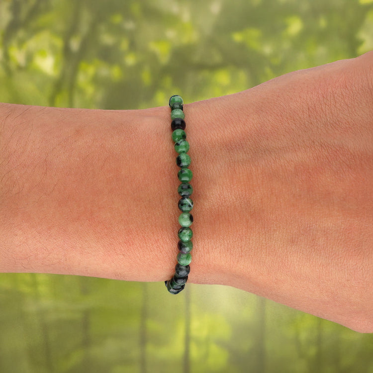 Zoisite with Ruby Mini Ball Bracelet | 4 mm 