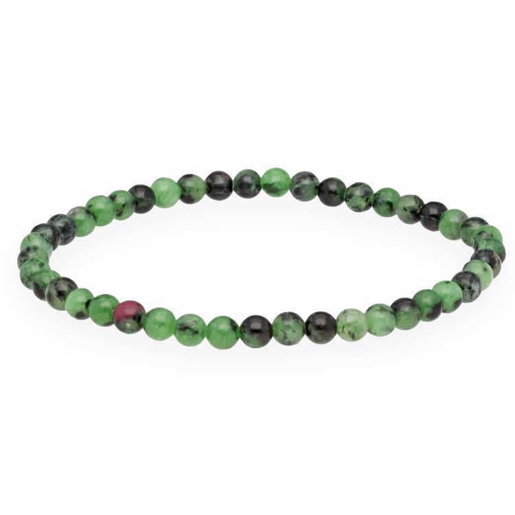 Zoisite with Ruby Mini Ball Bracelet | 4 mm 