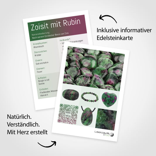 Zoisite with Ruby Tumbled Stone