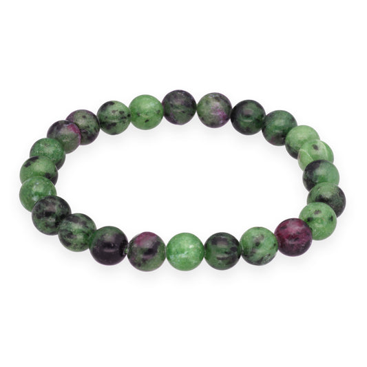 Zoisite with ruby ​​bead bracelet | 8 mm