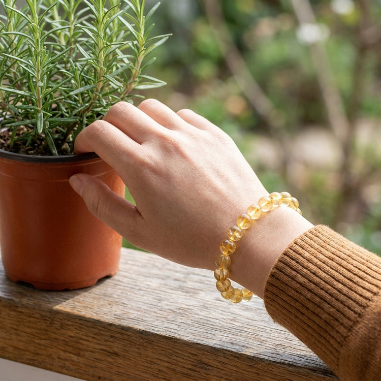 Citrine Bead Bracelet | 8mm