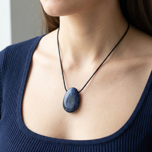 Dumortierite drop pendant