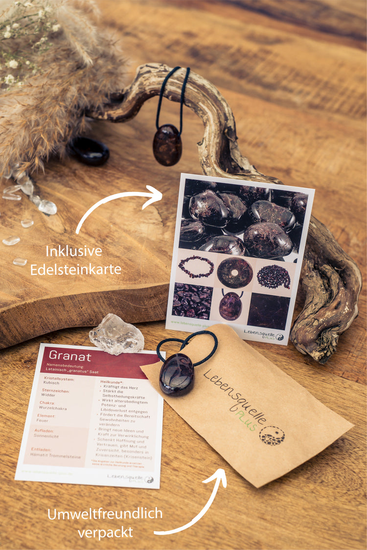 Garnet drop pendant