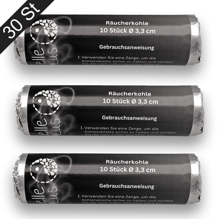 Smoking charcoal Ø 3.3 cm | 3 x 10 pieces