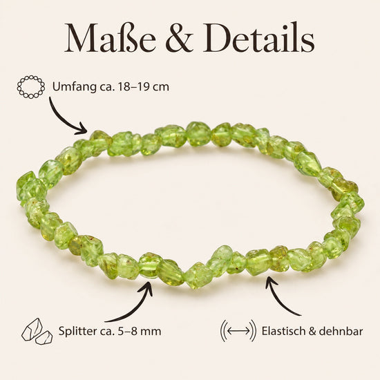 Peridot Splitterarmband – Maße & Details