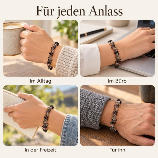 Rauchquarz Splitterarmband – getragen – für jeden Anlass